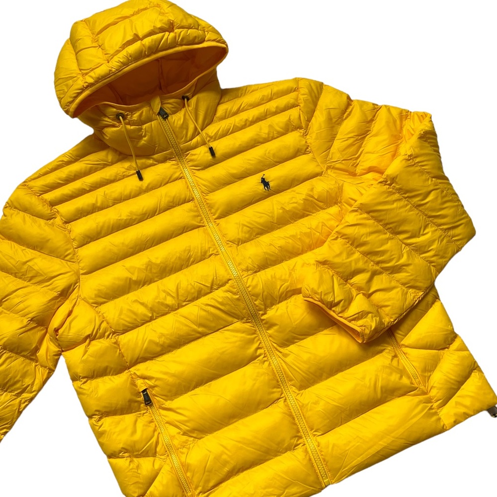 POLO RALPH LAUREN Packable Lightweight Quilted Hooded Puffer Jacket  Yellow - Picture 7 of 15